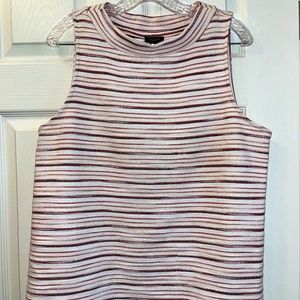 Ann Taylor, Large, Red/White/Orange/Black Striped Sleeveless Tunic